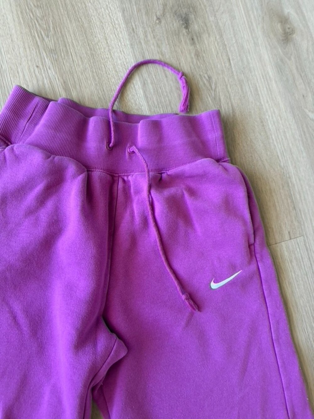 Nike Pink Wide Leg Fleece Sweatpants Womens Small Casual Athleisure Pockets - Picture 6 of 9